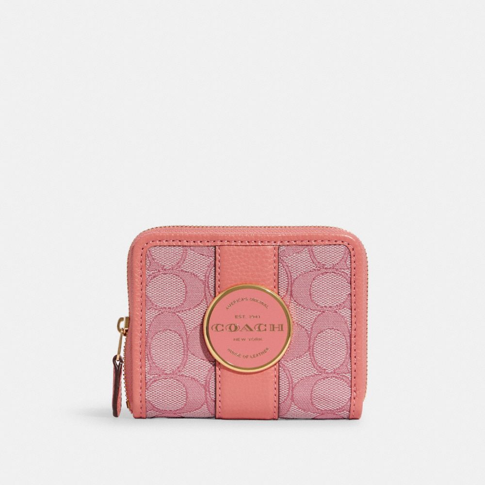 COACH®,Lonnie Small Zip Around Wallet In Signature Jacquard,,Front View