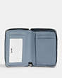 COACH®,LONNIE SMALL ZIP AROUND WALLET IN SIGNATURE JACQUARD,Jacquard,Mini,Silver/Marble Blue,Inside View,Top View