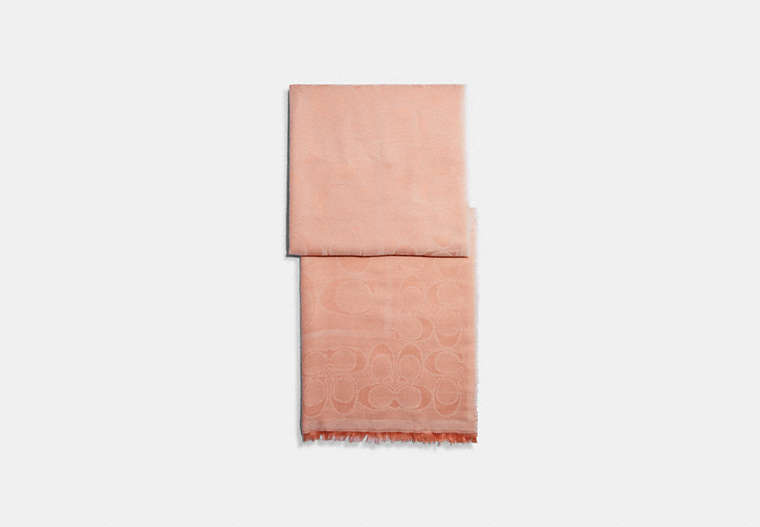 COACH®,SIGNATURE SHAWL,wool,Faded Blush,Front View image number 0
