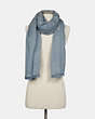 COACH®,SIGNATURE SHAWL,wool,Marble Blue,Alternate View