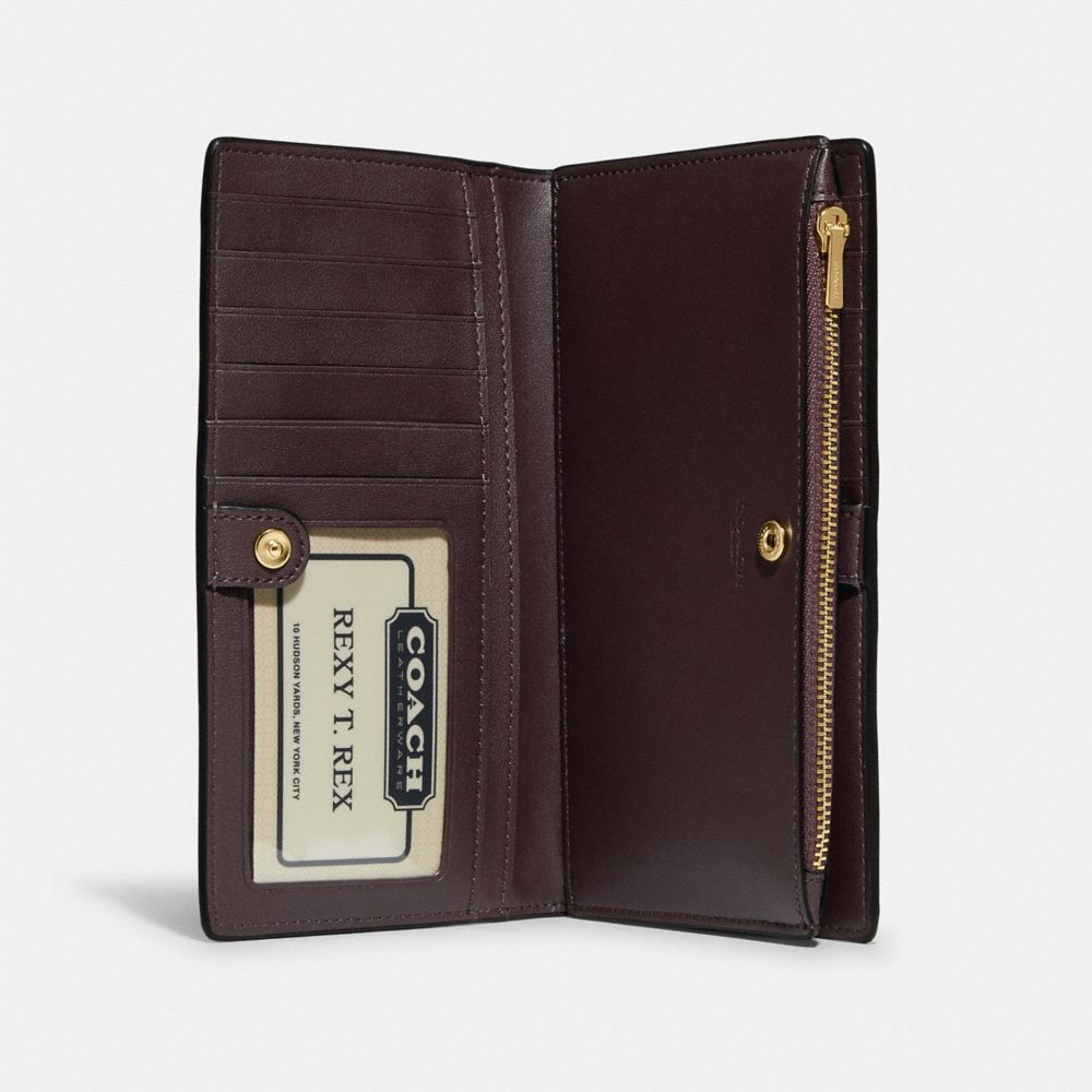 COACH Refined Calfskin Leather Zip Card Case
