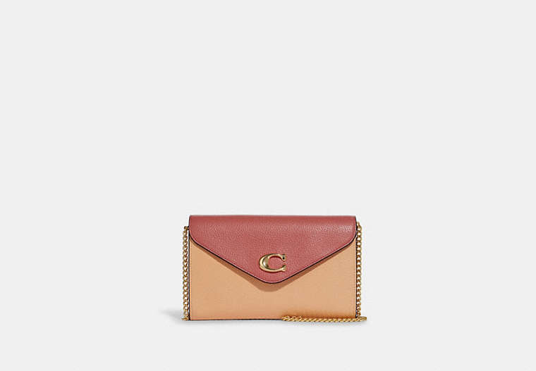 COACH®,TAMMIE CLUTCH CROSSBODY IN COLORBLOCK,Gold/Faded Blush/Taffy,Front View