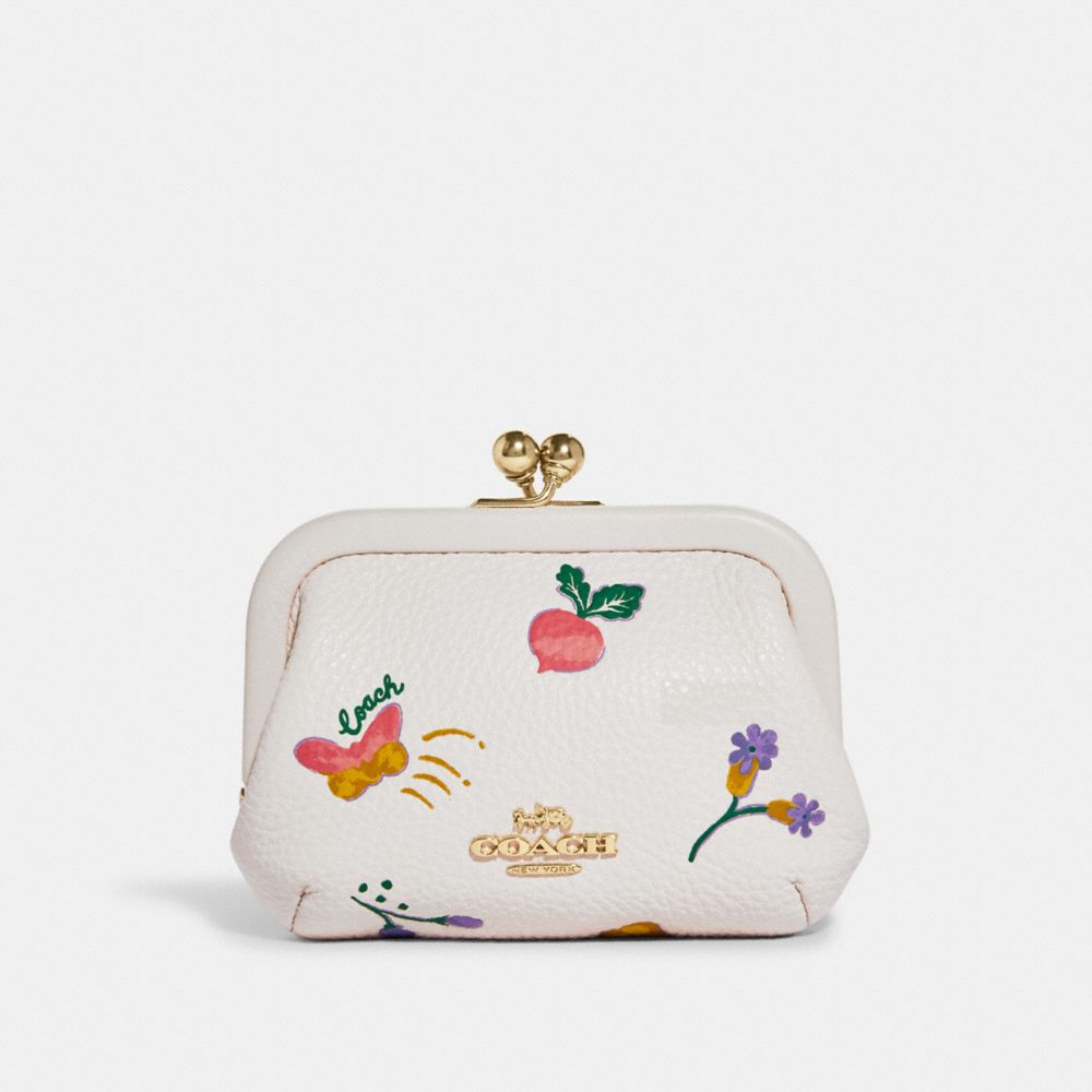 COACH Nora Kisslock Card Case With Dreamy Veggie Print