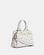 COACH®,MINI LILLIE CARRYALL IN SIGNATURE CANVAS WITH MYSTICAL FLORAL PRINT,Medium,Gold/Chalk Multi,Angle View