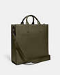 COACH®,GOTHAM TALL TOTE,Pebble Leather,X-Large,Army Green,Angle View