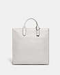 COACH®,GOTHAM TALL TOTE IN SIGNATURE LEATHER,Polished Pebble Leather,Chalk,Front View