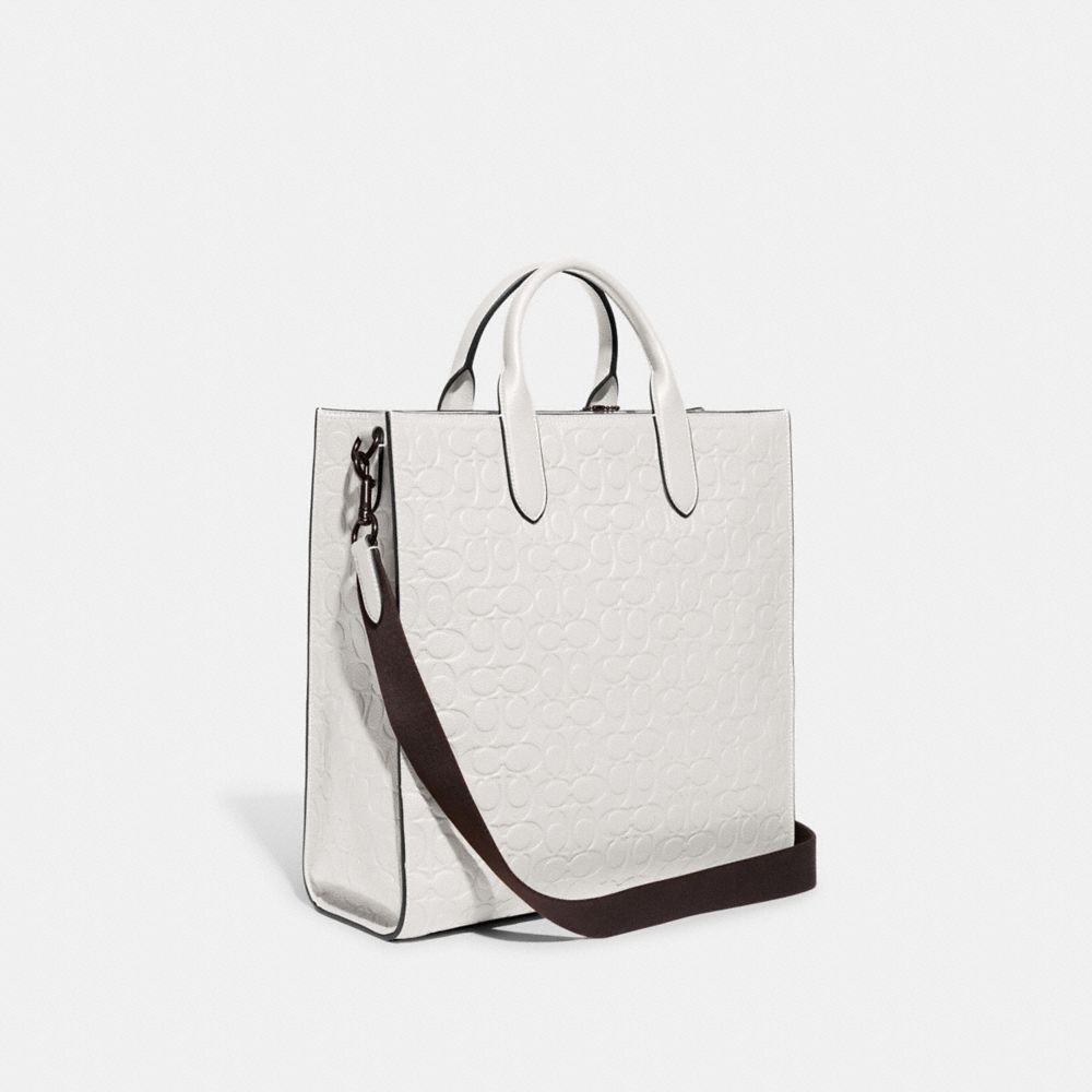 COACH®,Gotham Tall Tote Bag In Signature Leather,,Angle View