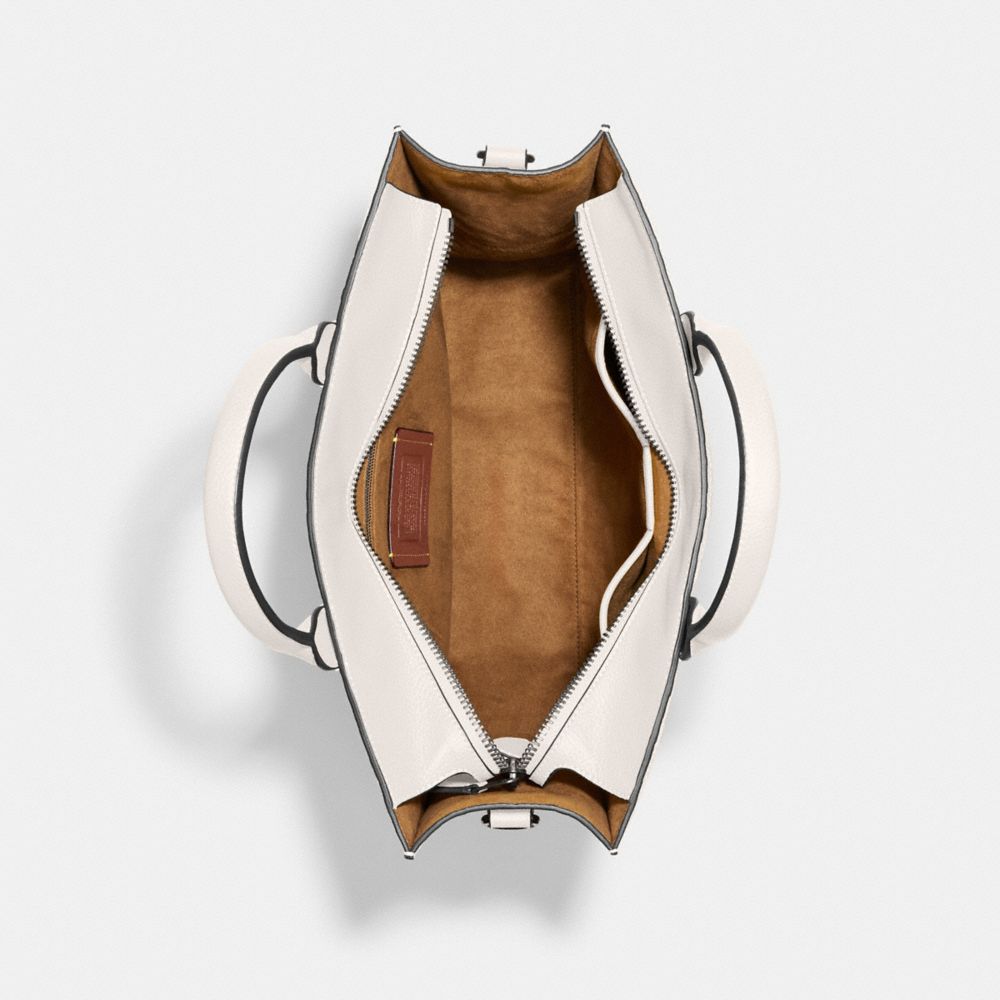 COACH®,Gotham Tall Tote Bag In Signature Leather,,Inside View,Top View