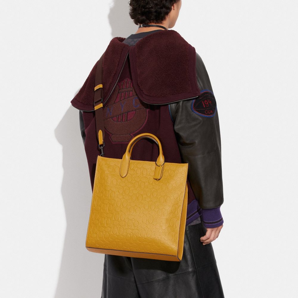 COACH®,Gotham Tall Tote Bag In Signature Leather,,Detail View