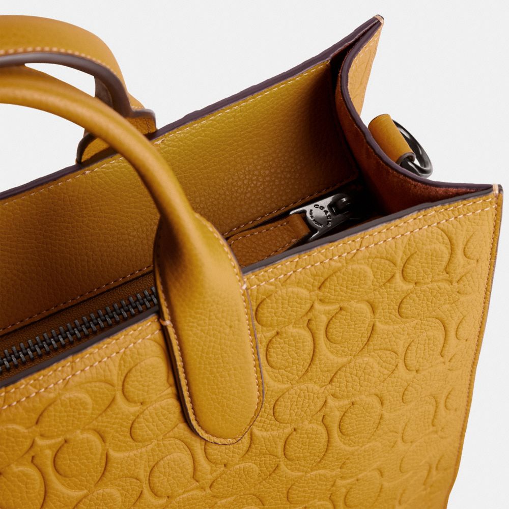 COACH®,Gotham Tall Tote Bag In Signature Leather,,Closer View