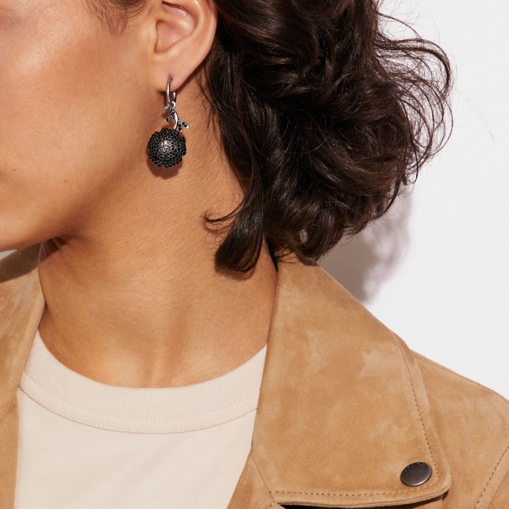 Boucles D'oreilles Charme Fleur De Jais