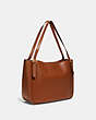 COACH®,ALANA TOTE,Pebbled Leather,Large,Brass/Saddle,Angle View