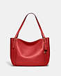 COACH®,ALANA TOTE,Pebbled Leather,Large,Brass/Candy Apple,Front View