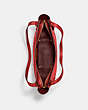 COACH®,ALANA TOTE,Pebbled Leather,Large,Brass/Candy Apple,Inside View,Top View