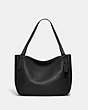 COACH®,ALANA TOTE,Pebbled Leather,Large,Pewter/Black,Front View