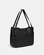 COACH®,ALANA TOTE,Pebbled Leather,Large,Pewter/Black,Angle View