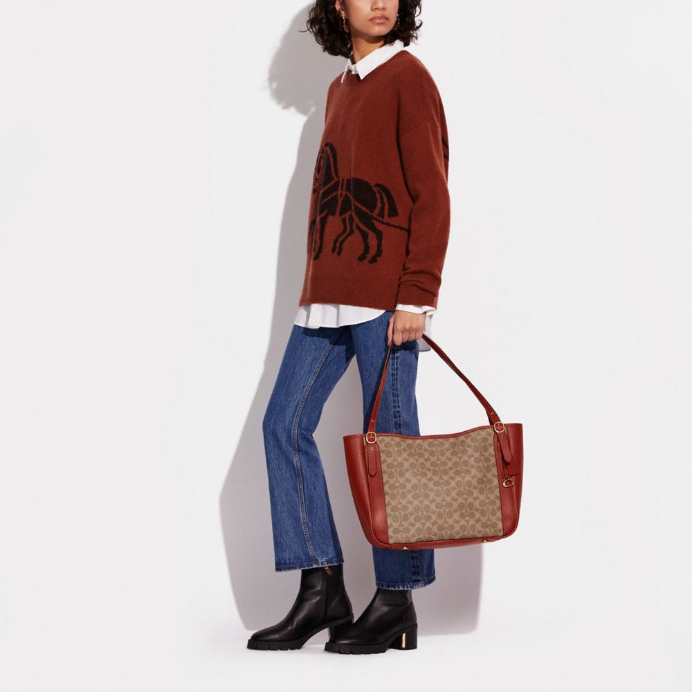 Coach Day Tote - Tan Rust Signature Canvas