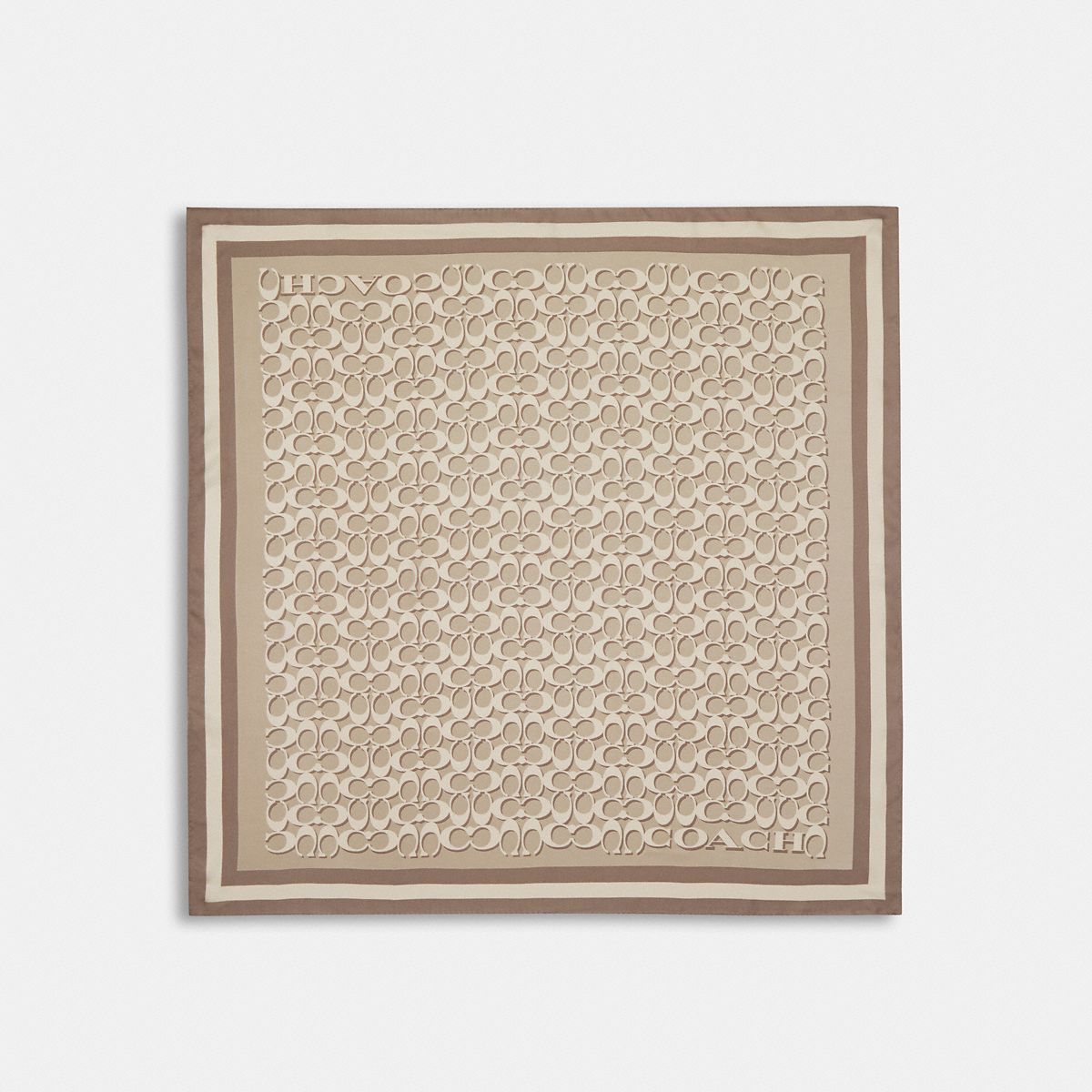 Coach signature print silk square scarf