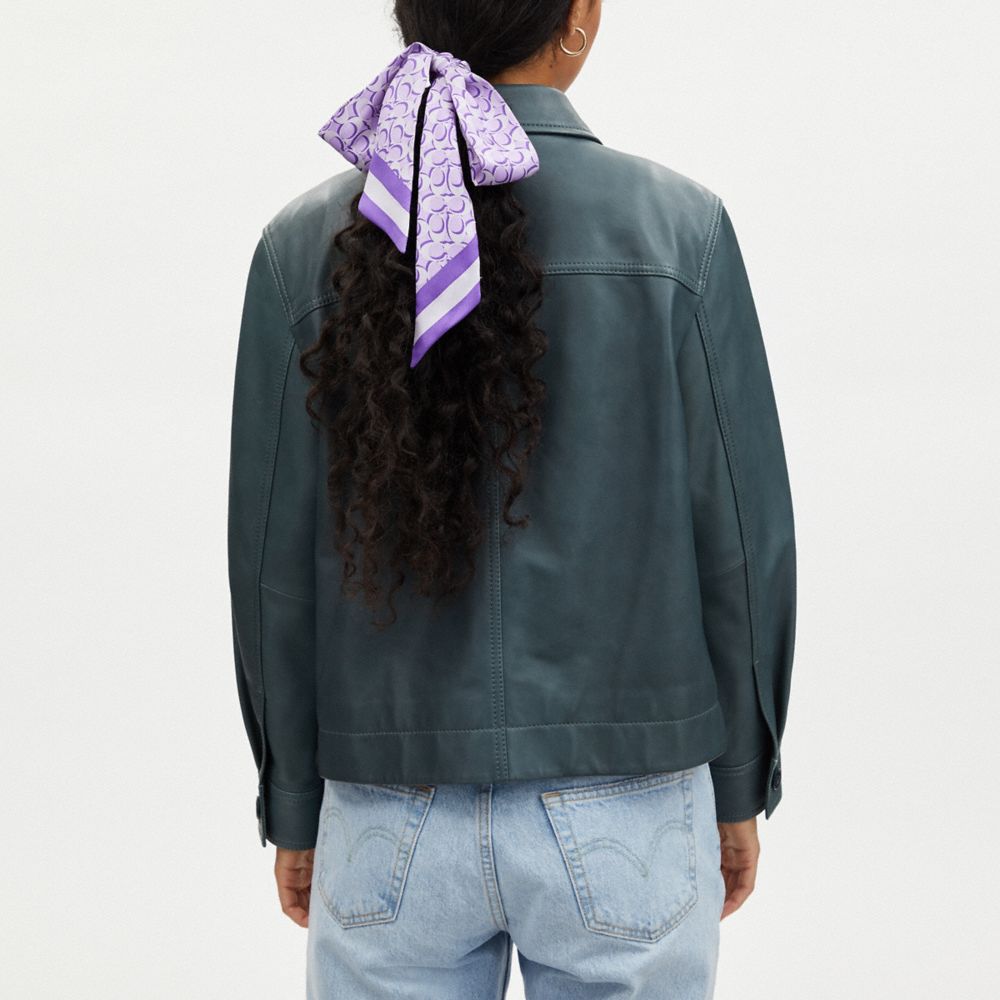 COACH®,シグネチャー プリント シルク スキニー スカーフ,ファッション雑貨,ｱｲﾘｽ