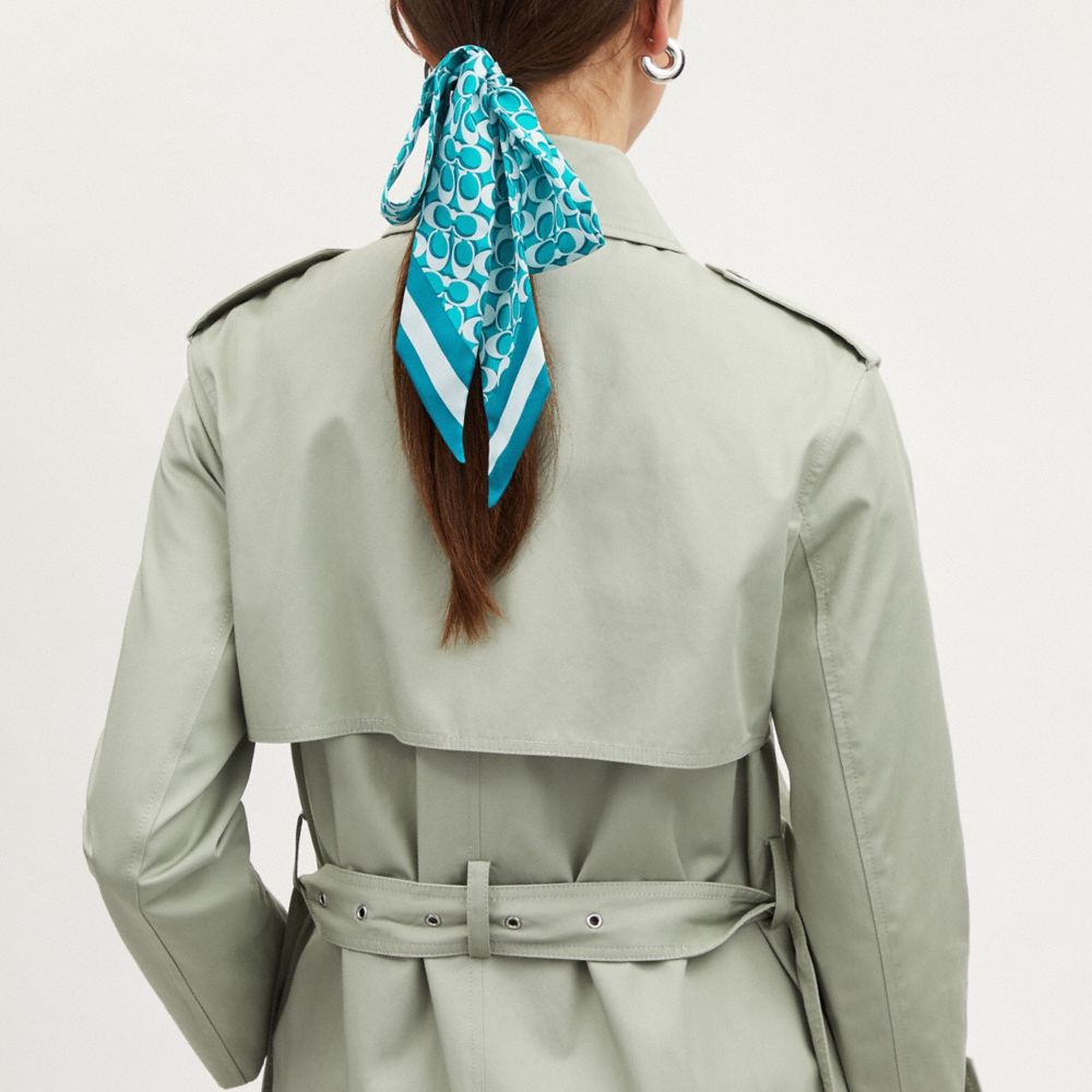 COACH®,シグネチャー プリント シルク スキニー スカーフ,ファッション雑貨,ﾌﾞﾗｲﾄ ﾀｰｺｲｽﾞ