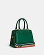 COACH®,MINI LILLIE CARRYALL WITH DIARY EMBROIDERY,Gold/Green Multi,Angle View