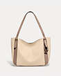 COACH®,ALANA TOTE IN COLORBLOCK,Polished Pebble Leather,X-Large,Brass/Ivory Multi,Front View