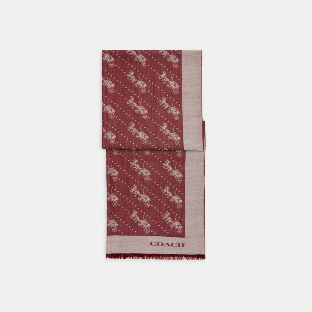 COACH®,HORSE AND CARRIAGE DOT PRINT WRAP,Cherry,Front View