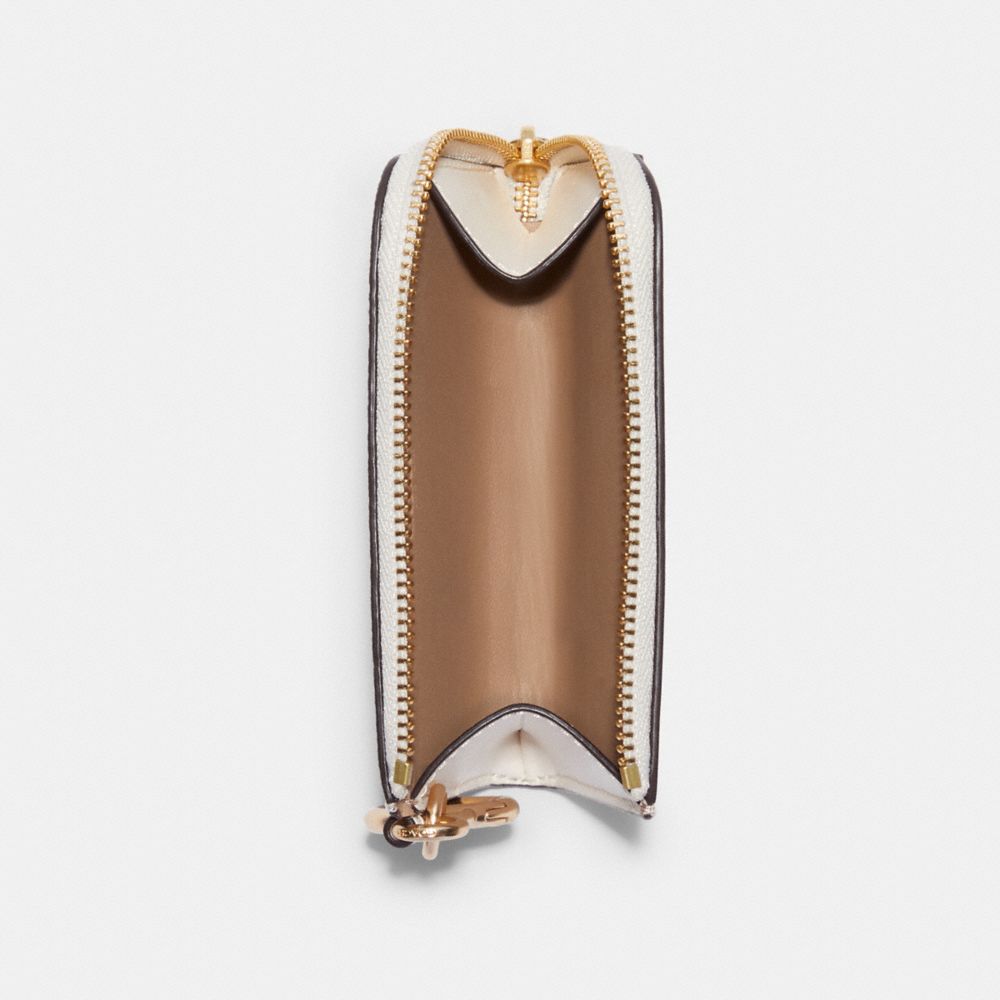 L Zip Card Case With Swan Print