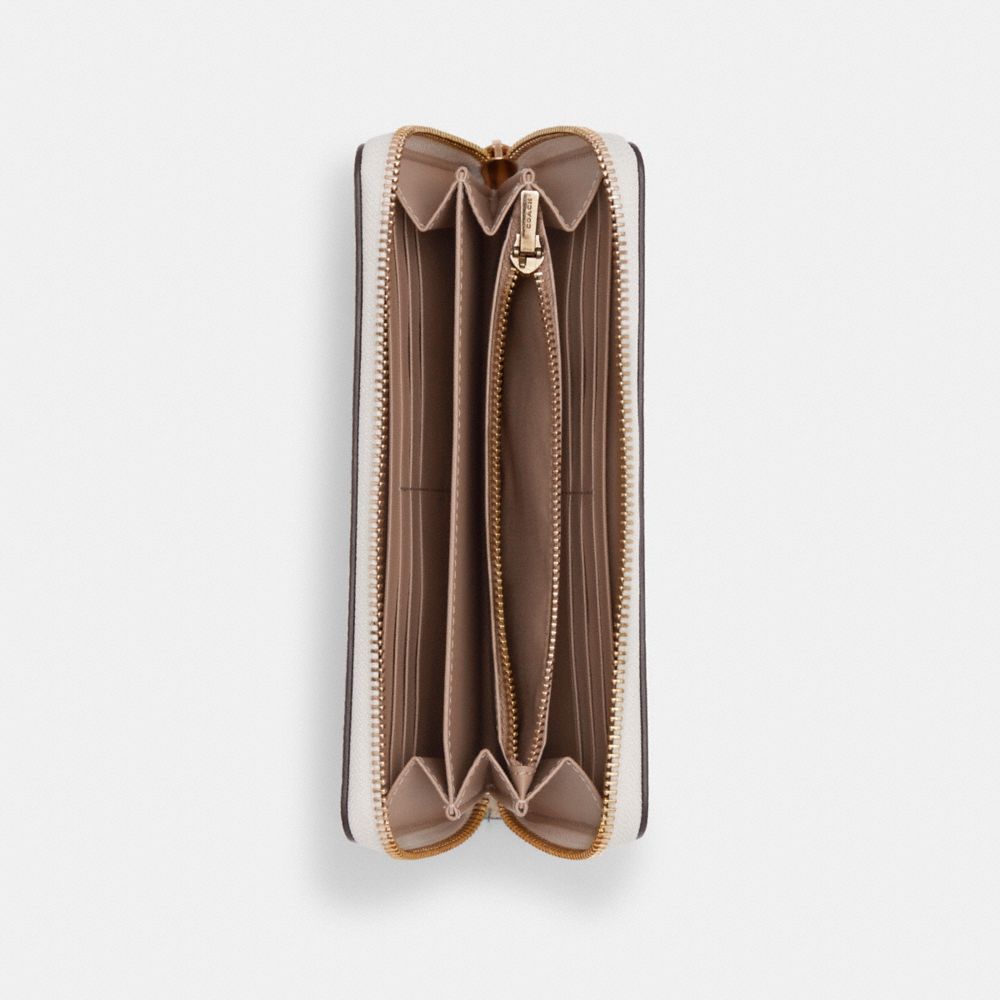 Long Zip Around Wallet With Swan Print