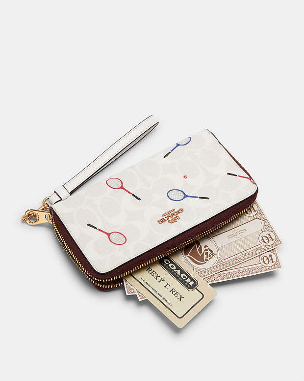 COACH OUTLET® | Long Zip Around Wallet In Signature Canvas With
