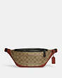 COACH®,WARREN BELT BAG IN COLORBLOCK SIGNATURE CANVAS,Medium,Gunmetal/Khaki Terracotta Multi,Front View