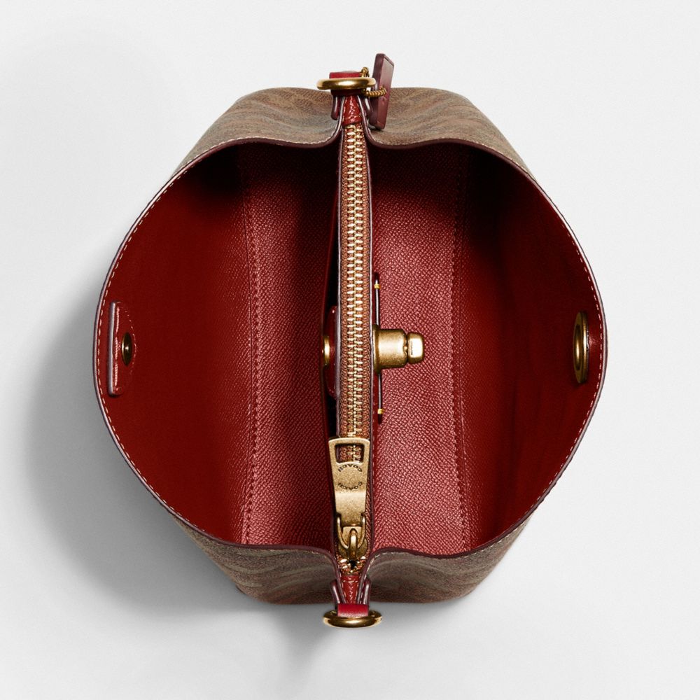 Sac Seau Willow En Toile Signature Avec Imprimé Cœur