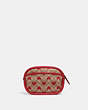 COACH®,CAMERA BAG IN SIGNATURE CANVAS WITH HEART PRINT,Signature Coated Canvas/Pebble Leather,Small,Brass/Tan Red Apple,Back View
