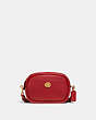 COACH®,LUNAR NEW YEAR CAMERA BAG,Pebbled Leather,Small,Brass/1941 Red,Front View
