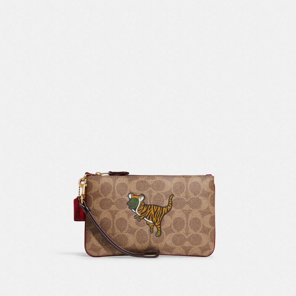 COACH Lunar New Year Small Wristlet In Signature Canvas With