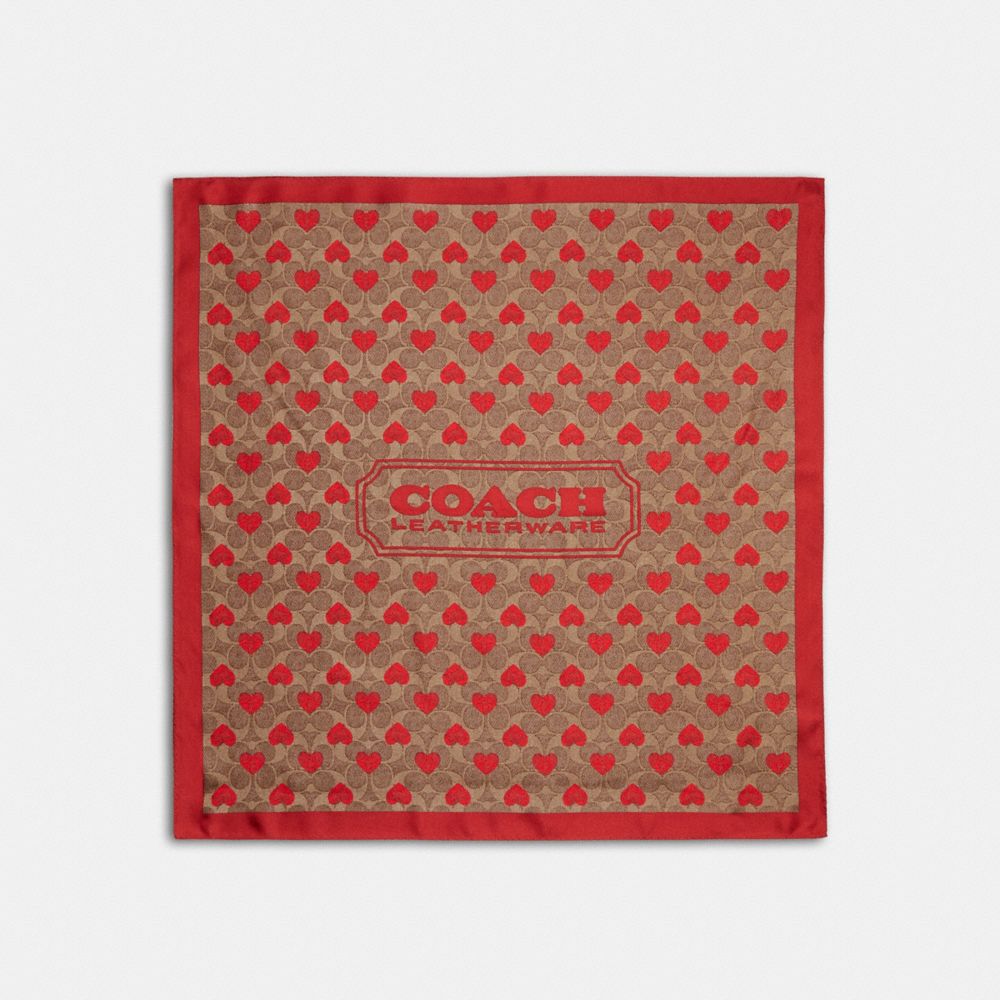 新品coach シグネチャー ハート プリント シルク バンダナ NWT Coach Signature Heart Print Silk Bandana CP348 | eBay