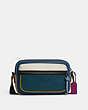 COACH®,THOMPSON SMALL CAMERA BAG IN COLORBLOCK,Gunmetal/Multicolor,Front View