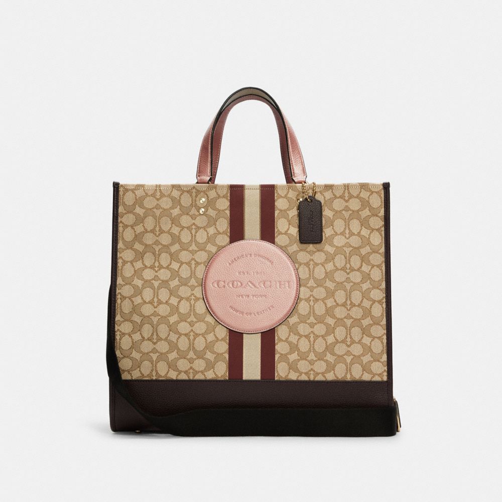 Dempsey Tote 40 In Signature Jacquard With Stripe And Coach Patch