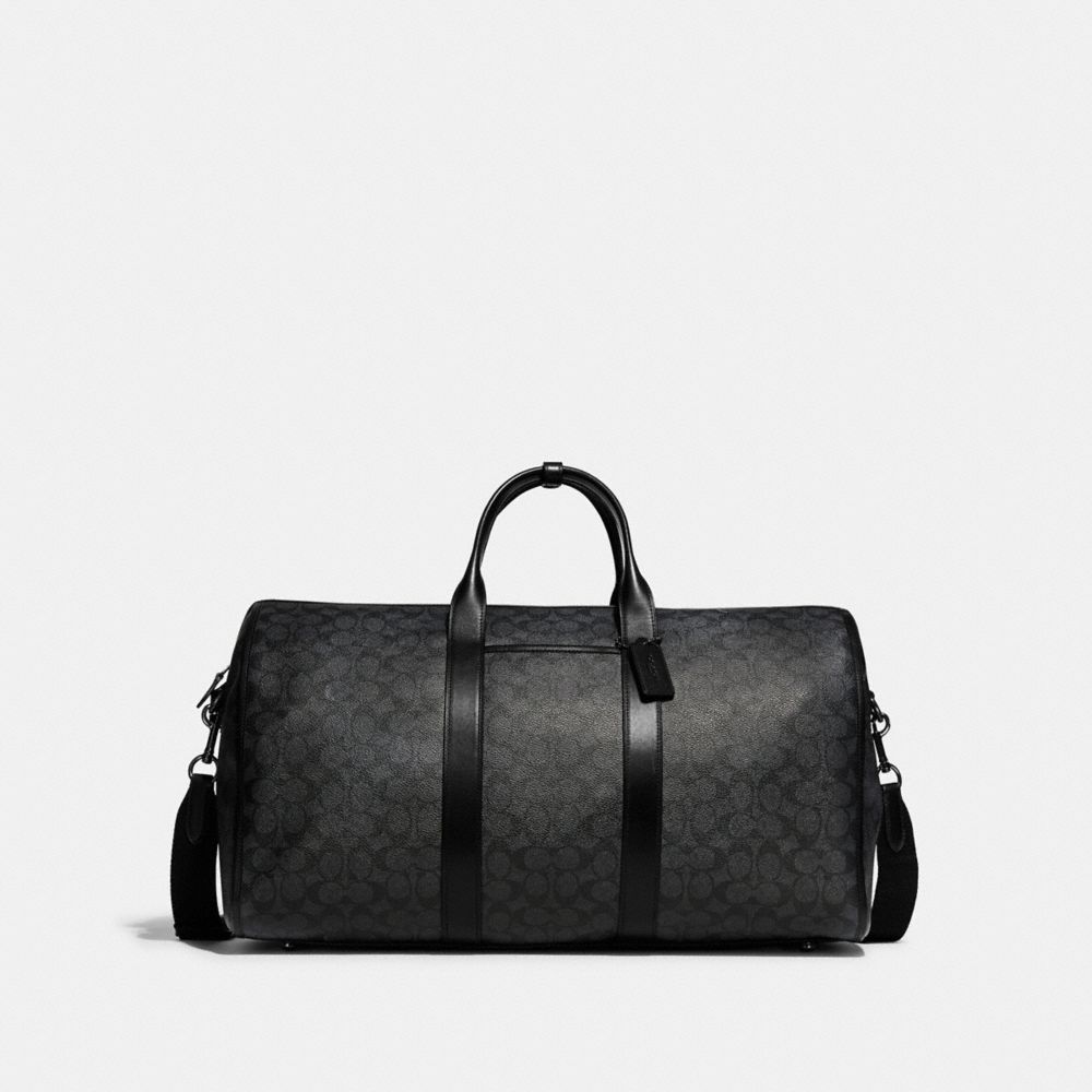 COACH®,GOTHAM DUFFLE BAG IN SIGNATURE CANVAS,Signature Coated Canvas,X-Large,Black Copper/Charcoal,Front View