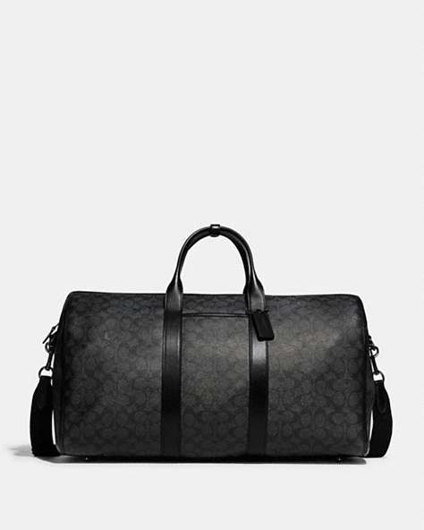 COACH®,GOTHAM DUFFLE IN SIGNATURE CANVAS,Signature Coated Canvas,X-Large,Black Copper/Charcoal,Front View