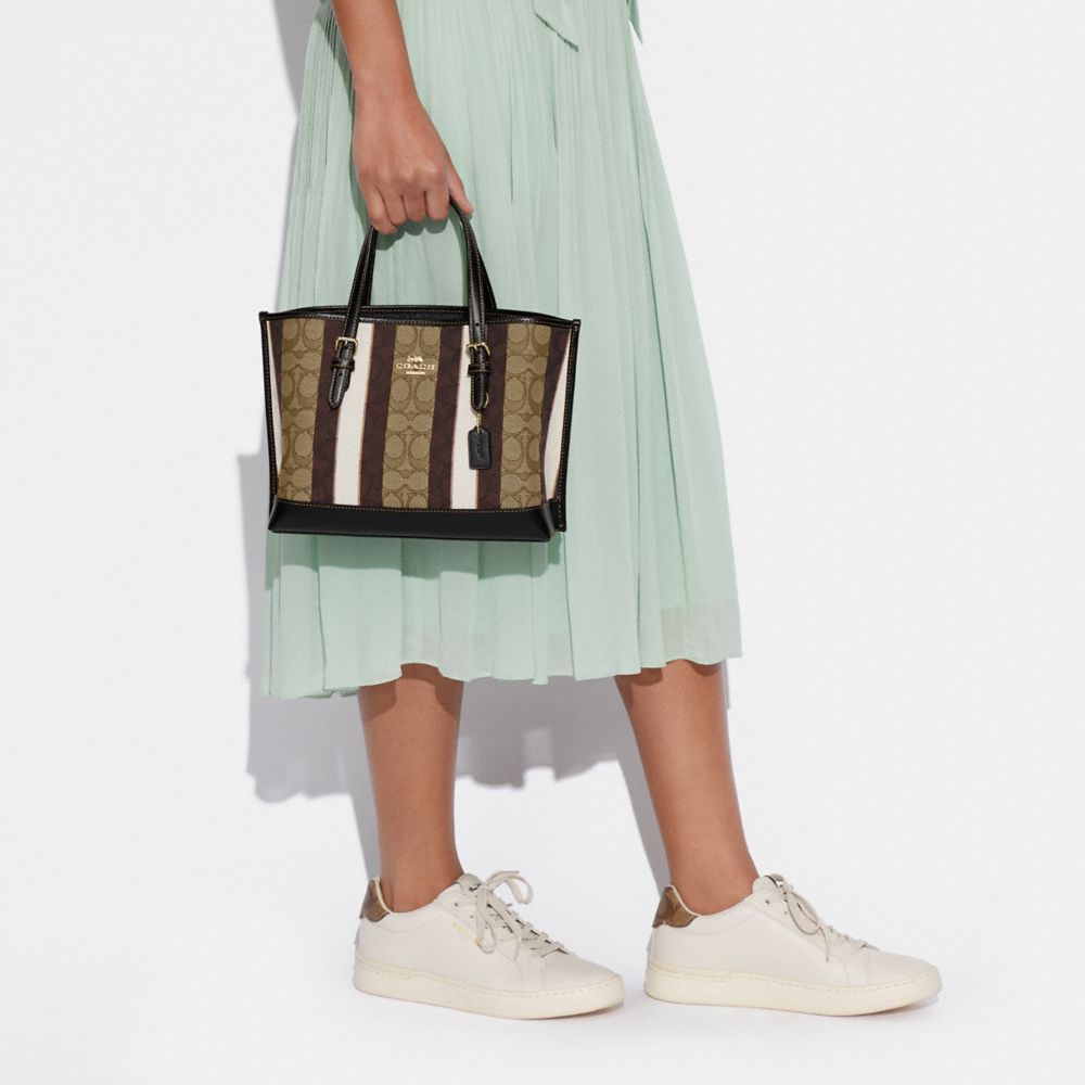 COACH®,Mollie Tote Bag 25 In Signature Jacquard With Stripes,,Detail View