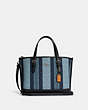COACH®,MOLLIE TOTE BAG 25 IN SIGNATURE JACQUARD WITH STRIPES,Signature Jacquard,Large,Silver/Midnight Multi,Front View