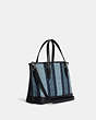 COACH®,MOLLIE TOTE BAG 25 IN SIGNATURE JACQUARD WITH STRIPES,Signature Jacquard,Large,Silver/Midnight Multi,Angle View