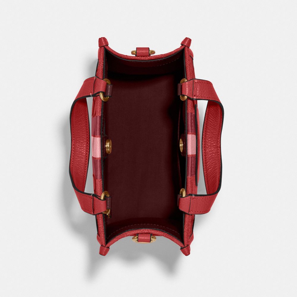 COACH®,Dempsey Tote Bag In Signature Jacquard With Stripe And Coach Patch,Cotton Blend,Recycled Polyester,Leather,Tote,Stu...,,Inside View,Top View