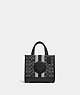 COACH®,DEMPSEY TOTE 22 IN SIGNATURE JACQUARD WITH STRIPE AND COACH PATCH,Jacquard,Medium,Anniversary,Silver/Black Smoke Black Multi,Front View