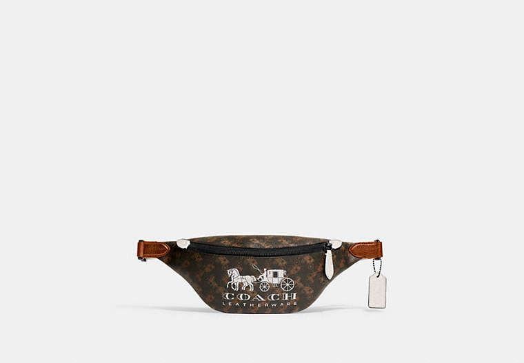 COACH®,CHARTER BELT BAG 7 WITH HORSE AND CARRIAGE PRINT,Printed Coated Canvas,Medium,Truffle/Chalk,Front View