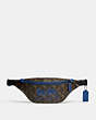 COACH®,CHARTER BELT BAG 7 WITH HORSE AND CARRIAGE PRINT,Printed Coated Canvas,Medium,Truffle/Blue Fin,Front View