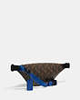 COACH®,CHARTER BELT BAG 7 WITH HORSE AND CARRIAGE PRINT,Printed Coated Canvas,Medium,Truffle/Blue Fin,Angle View