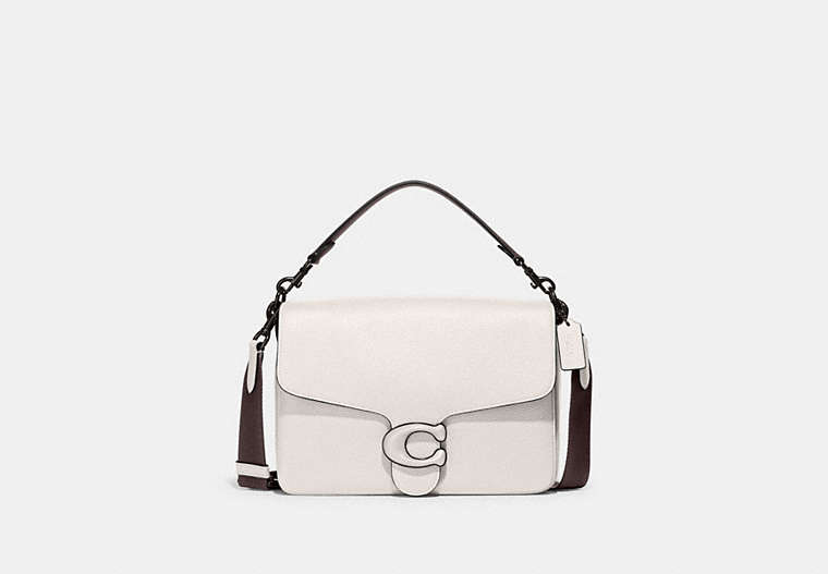 COACH®,SOFT TABBY MESSENGER,Smooth Leather/Pebble Leather,Small,Chalk,Front View image number 0