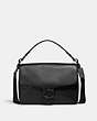 COACH®,SOFT TABBY MESSENGER IN SIGNATURE LEATHER,Pebbled Leather,Small,Black Copper/Black,Front View